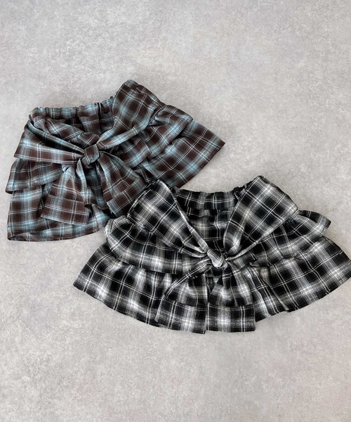 AS KNOW AS plus（アズノゥアズプラス）の「♪シャツ風チェックティアードミニスカート（スカート・レディース・ブラック系/ブラウン系・FREE）」の16枚目の写真