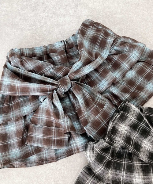 AS KNOW AS plus（アズノゥアズプラス）の「♪シャツ風チェックティアードミニスカート（スカート・レディース・ブラック系/ブラウン系・FREE）」の18枚目の写真