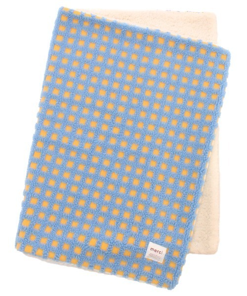 もこもこボアチェックひざ掛け / ブランケット（ブランケット