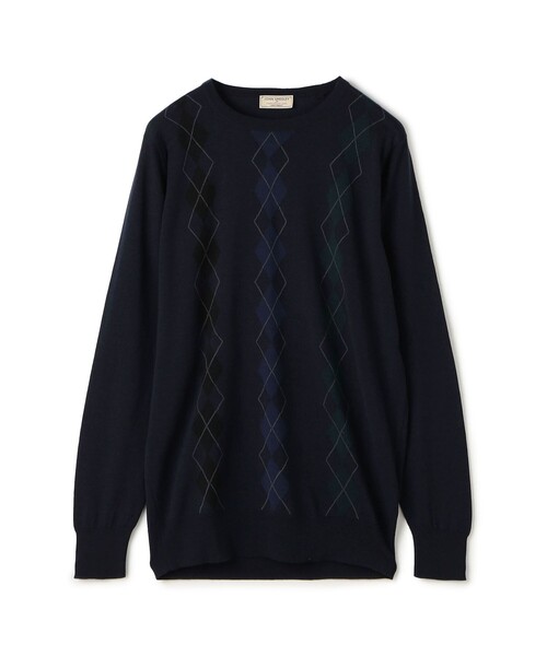 別注】JOHN SMEDLEY ウール アーガイルクルーネック プル