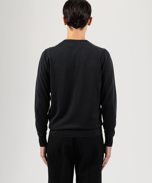 別注】JOHN SMEDLEY ウール アーガイルクルーネック プルオーバー