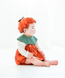 Grattis（グラッティス）の「(KE)【　愛しき、かぼちゃさん　】　普段着でもOKのハロウィン衣装♪　3点セットで今年も登場です♪（ロンパース）」