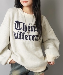 SPINNS | ストリート映え☆オールドイングリッシュゆるニット/オールドイングリッシュロゴ(ニット/セーター)