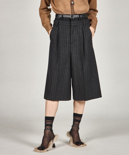 PRANK PROJECT（プランクプロジェクト）の「ダブルウエストハーフパンツ / Double Waist Half Pants（その他パンツ・レディース・チャコールグレー/ブラック・36/38）」の2枚目の写真