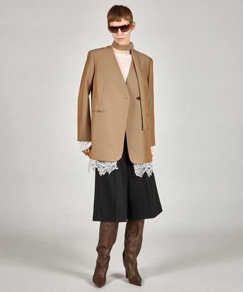 PRANK PROJECT（プランクプロジェクト）の「ダブルウエストハーフパンツ / Double Waist Half Pants（その他パンツ・レディース・チャコールグレー/ブラック・36/38）」の5枚目の写真