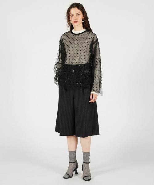 PRANK PROJECT（プランクプロジェクト）の「ダブルウエストハーフパンツ / Double Waist Half Pants（その他パンツ・レディース・チャコールグレー/ブラック・36/38）」の10枚目の写真