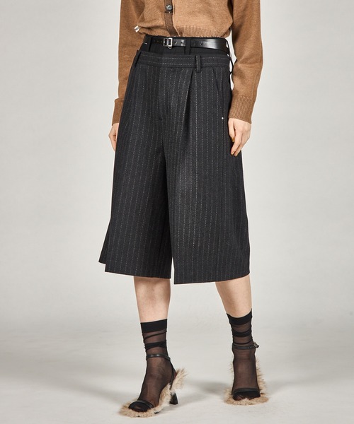 PRANK PROJECT（プランクプロジェクト）の「ダブルウエストハーフパンツ / Double Waist Half Pants（その他パンツ・レディース・チャコールグレー/ブラック・36/38）」の13枚目の写真