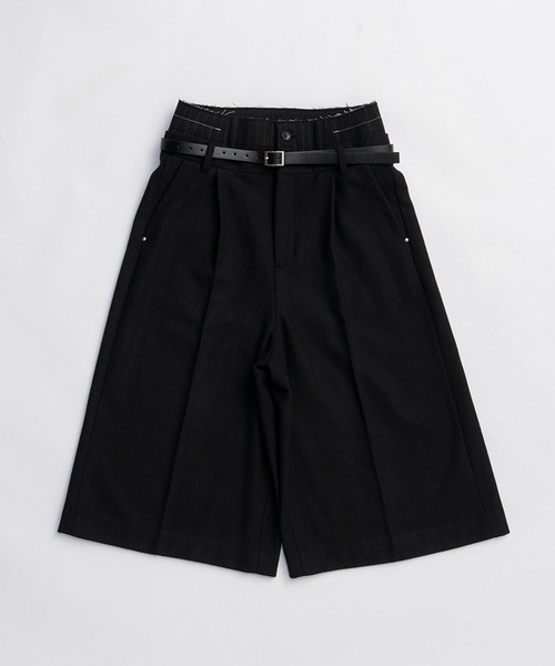PRANK PROJECT（プランクプロジェクト）の「ダブルウエストハーフパンツ / Double Waist Half Pants（その他パンツ・レディース・チャコールグレー/ブラック・36/38）」の20枚目の写真