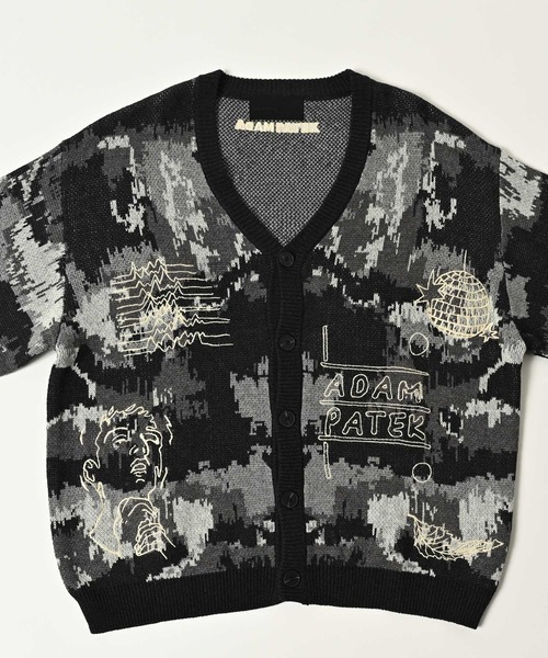 ADAM PATEK(アダムパテック)の「ADAMPATEK/mad embroidered fade knit cardigan/総柄刺繍入りカーディガン(カーディガン/ボレロ・メンズ・グレー系/ブラウン系・1/2)」の7枚目の写真