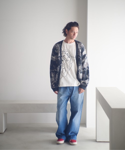 ADAM PATEK(アダムパテック)の「ADAMPATEK/mad embroidered fade knit cardigan/総柄刺繍入りカーディガン(カーディガン/ボレロ・メンズ・グレー系/ブラウン系・1/2)」の8枚目の写真