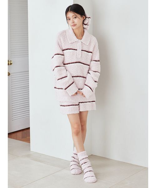 gelato pique（ジェラートピケ）の「ジェラートボーダーソックス（その他ルームウェア・レディース・ピンク/アイボリー/ブルー・F）」の8枚目の写真