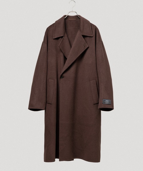 メリノウール ダブルフェイス セミダブルコート / マフラー付き