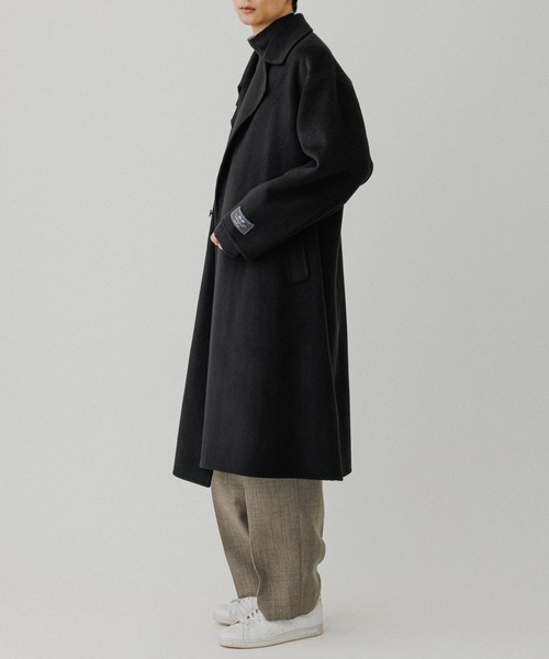 ADAM ET ROPE ダブルフェイス セミダブル コート マフラー付き マフラー付き》メリノウール ダブルフェイス セミダブル オーバー