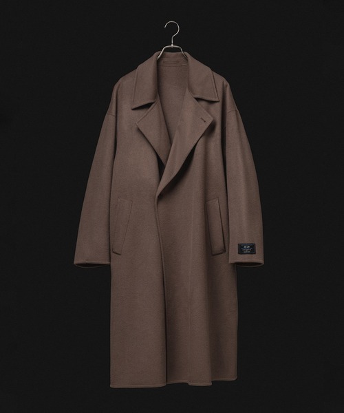 メリノウール ダブルフェイス セミダブルコート / マフラー付き