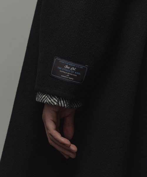 メリノウール ダブルフェイス セミダブルコート / マフラー付き