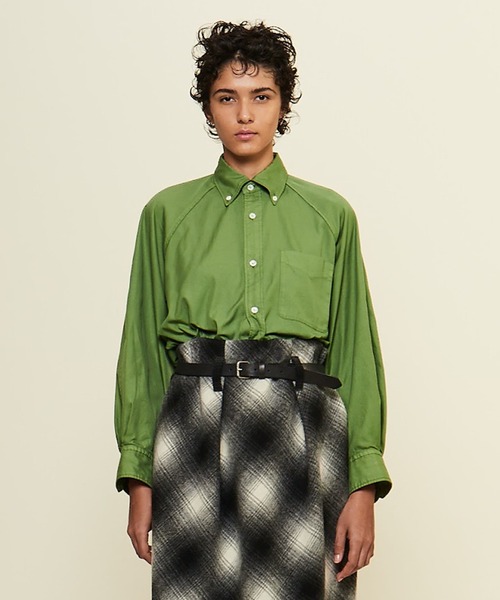 CURRENTAGE（カレンテージ）の「【CURRENTAGE/カレンテージ】Raglan Ox shirt（シャツ/ブラウス・レディース・ボルドー/グリーン/ベージュ/ブルー・FREE）」の3枚目の写真