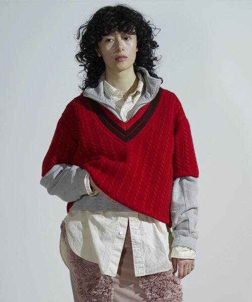 CURRENTAGE（カレンテージ）の「【CURRENTAGE/カレンテージ】Raglan Ox shirt（シャツ/ブラウス・レディース・ボルドー/グリーン/ベージュ/ブルー・FREE）」の12枚目の写真