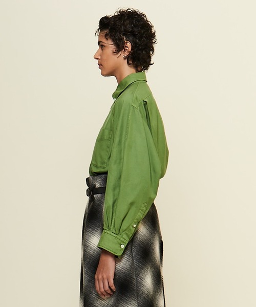 CURRENTAGE（カレンテージ）の「【CURRENTAGE/カレンテージ】Raglan Ox shirt（シャツ/ブラウス・レディース・ボルドー/グリーン/ベージュ/ブルー・FREE）」の13枚目の写真