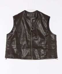 almo（アルモ）の「【portulaca】レザー風zipベスト（ベスト）」
