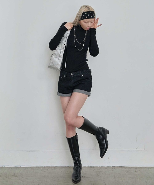 Heart Tattoo(ハートタトゥー)の「studs belt short pants / スタッズベルト付きショートパンツ(その他パンツ・レディース・ブラック系/ブラック系1・1/0)」の16枚目の写真