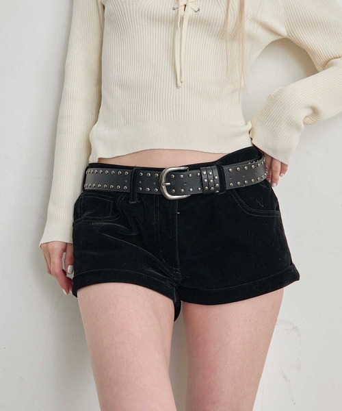 Heart Tattoo(ハートタトゥー)の「studs belt short pants / スタッズベルト付きショートパンツ(その他パンツ・レディース・ブラック系/ブラック系1・1/0)」の19枚目の写真