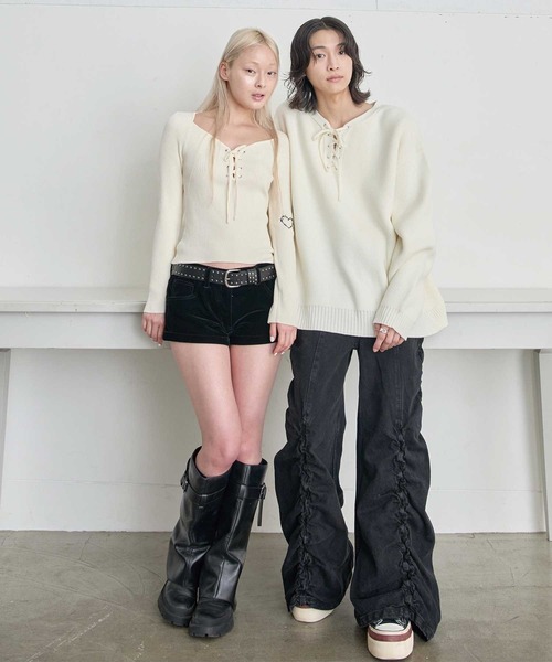 Heart Tattoo(ハートタトゥー)の「studs belt short pants / スタッズベルト付きショートパンツ(その他パンツ・レディース・ブラック系/ブラック系1・1/0)」の10枚目の写真