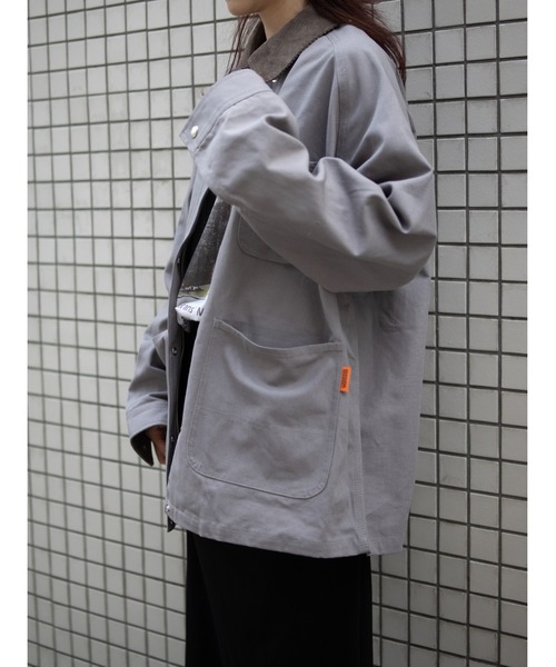 UNIVERSAL OVERALL(ユニバーサルオーバーオール)の「LINING OX COVERALL /オックスカバーオール/ワークジャケット(カバーオール・レディース・ブラウン/杢グレー/ブラウン系その他4・F)」の10枚目の写真