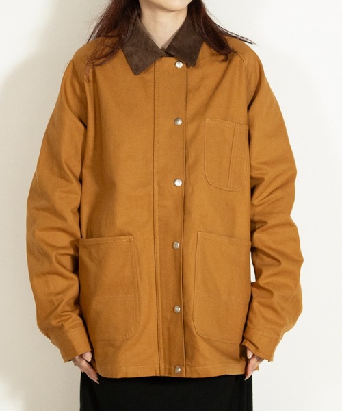 UNIVERSAL OVERALL(ユニバーサルオーバーオール)の「LINING OX COVERALL /オックスカバーオール/ワークジャケット(カバーオール・レディース・ブラウン/杢グレー/ブラウン系その他4・F)」の17枚目の写真