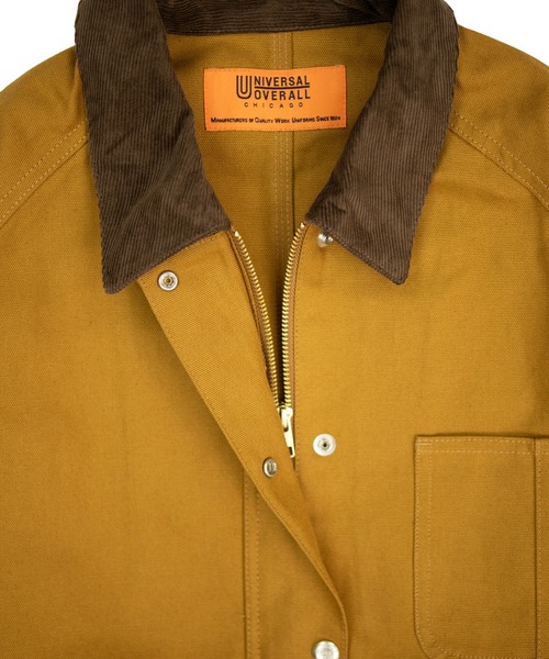 UNIVERSAL OVERALL(ユニバーサルオーバーオール)の「LINING OX COVERALL /オックスカバーオール/ワークジャケット(カバーオール・レディース・ブラウン/杢グレー/ブラウン系その他4・F)」の7枚目の写真