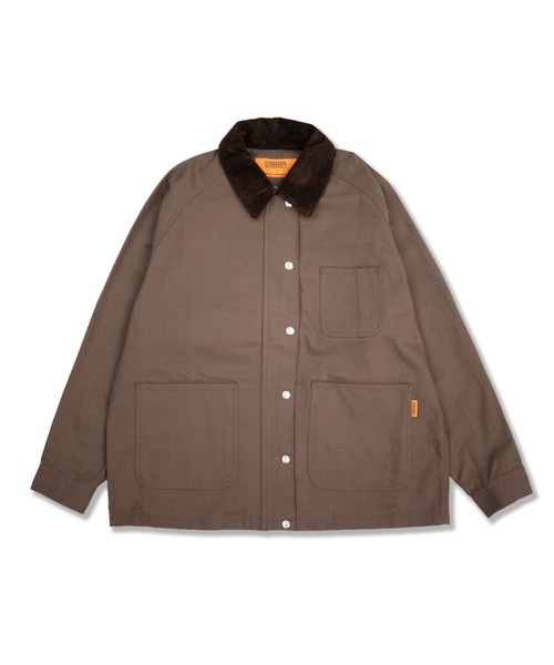 UNIVERSAL OVERALL(ユニバーサルオーバーオール)の「LINING OX COVERALL /オックスカバーオール/ワークジャケット(カバーオール・レディース・ブラウン/杢グレー/ブラウン系その他4・F)」の14枚目の写真