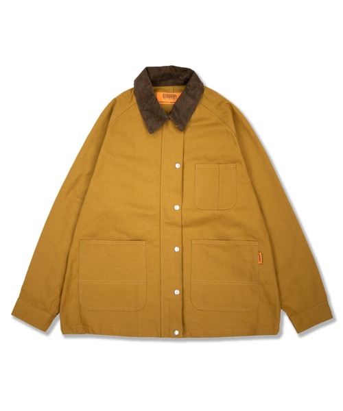 UNIVERSAL OVERALL(ユニバーサルオーバーオール)の「LINING OX COVERALL /オックスカバーオール/ワークジャケット(カバーオール・レディース・ブラウン/杢グレー/ブラウン系その他4・F)」の15枚目の写真