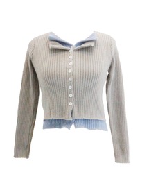 Docking Polo Cardigan / ドッキングポロカーディガン ダブルカラー