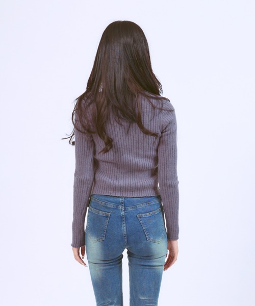 JilLA（ジルア）の「Docking Polo Cardigan / ドッキングポロカーディガン ダブルカラー（ニット/セーター・レディース・ライトグレー/ブラック/ダークグレー・FREE）」の12枚目の写真
