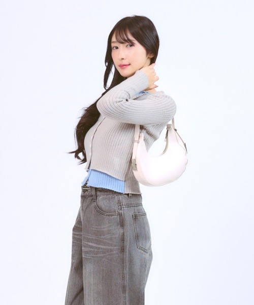JilLA（ジルア）の「Docking Polo Cardigan / ドッキングポロカーディガン ダブルカラー（ニット/セーター・レディース・ライトグレー/ブラック/ダークグレー・FREE）」の17枚目の写真