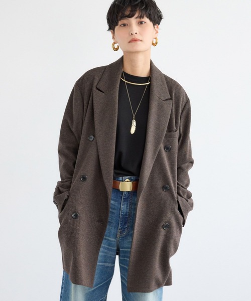 BARNYARDSTORM（バンヤードストーム）の「BARNYARDSTORM / ヘリンボーンジャケット / JAPAN FABRIC（テーラードジャケット・レディース・ブラウン・S/M）」の5枚目の写真