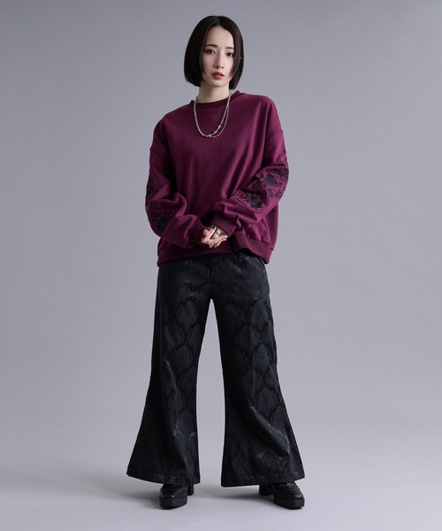 Ellno Loset（エルノロゼット）の「ローズ刺繍ウラケプルオーバー（スウェット・メンズ・バーガンディー/ブラック/ブルーグレー・SMALL/MEDIUM/LARGE）」の7枚目の写真