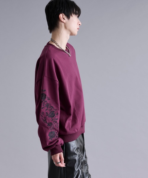 ローズ刺繍ウラケプルオーバー（スウェット）｜Ellno Loset（エルノ