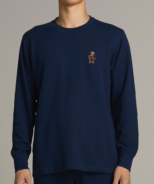 Ralph Lauren POLO RALPH LAUREN SLEEPWEAR Thermal Long T-Shirt, Men's Size L cotton navy blue type Vintage Second Hand