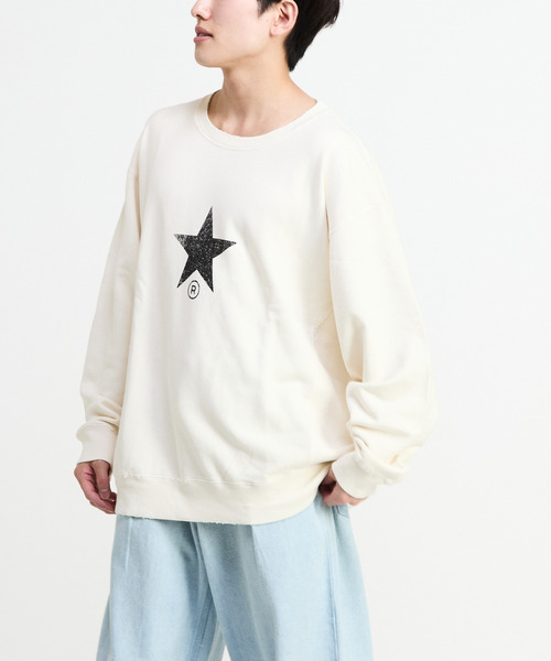 CONVERSE TOKYO（コンバーストウキョウ）の「STAR★ PRINT WASHED SWEAT（スウェット・メンズ・グレー/ブラック/オフホワイト・SMALL/LARGE）」の11枚目の写真