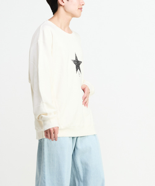 CONVERSE TOKYO（コンバーストウキョウ）の「STAR★ PRINT WASHED SWEAT（スウェット・メンズ・グレー/ブラック/オフホワイト・SMALL/LARGE）」の12枚目の写真