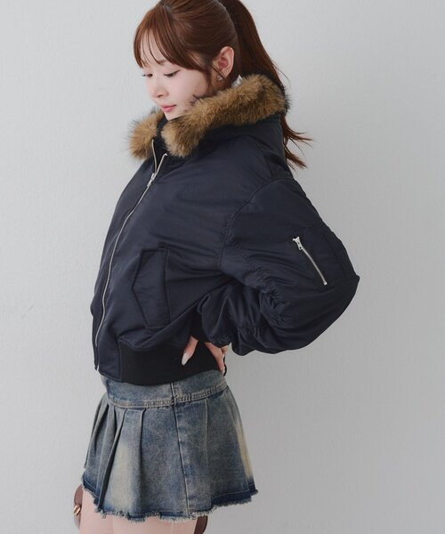 セール】【MARCHES】フェイクファー付MA-1（MA-1）｜APPORTE PAR