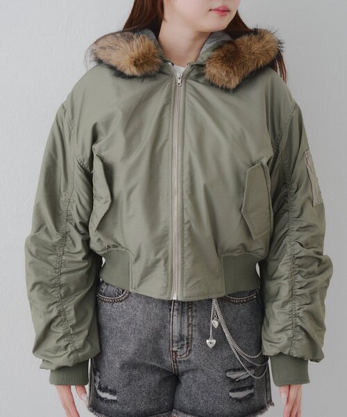 セール】【MARCHES】フェイクファー付MA-1（MA-1）｜APPORTE PAR