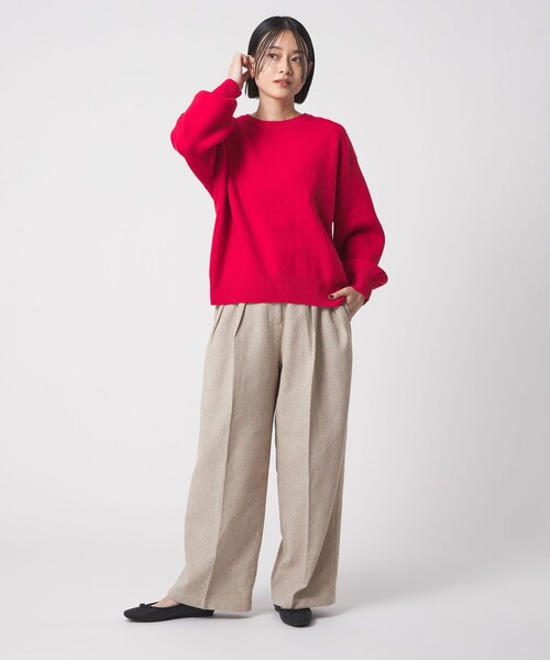 A DAY IN THE LIFE UNITED ARROWS(アデイインザライフユナイテッドアローズ)の「メランジ ツイードライク 2タック ワイドパンツ ‐ウォッシャブル‐<A DAY IN THE LIFE>(その他パンツ・レディース・モカ/ダークグレー/ベージュ・M/S)」の5枚目の写真