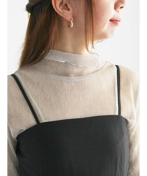 Te chichi（テチチ）の「ラメプリーツシアータートルインナー（Tシャツ/カットソー・レディース・シルバー/ブラック/ピンク・F）」の11枚目の写真