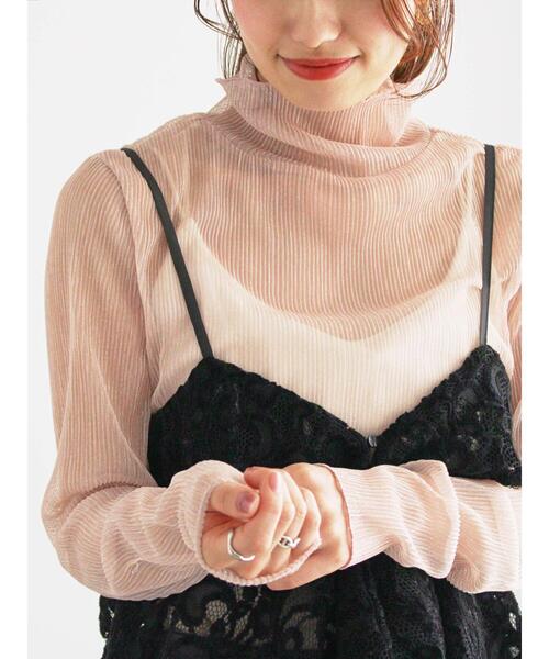 Te chichi（テチチ）の「ラメプリーツシアータートルインナー（Tシャツ/カットソー・レディース・シルバー/ブラック/ピンク・F）」の14枚目の写真