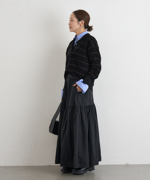 ベロアニットロングスリーブポロシャツ（ニット/セーター）｜JOURNAL