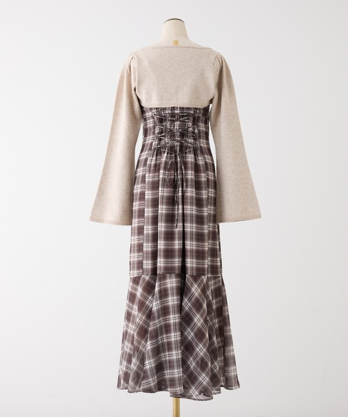 ショートニット＋マーメイドキャミワンピースセット（ワンピース