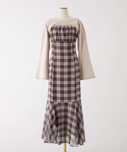 one after another NICE CLAUP(ワンアフターアナザーナイスクラップ)の「ショートニット+マーメイドキャミワンピースセット(ワンピース・レディース・ベージュ系その他/ブラック系その他/ブラウン系その他・FREE)」の21枚目の写真