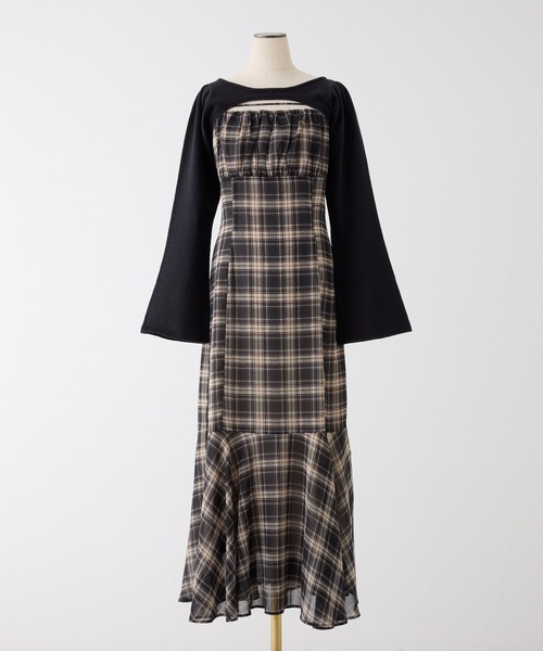 【NICE CLAUP】 ショートニット＋マーメイドキャミワンピース ショートニット＋マーメイドキャミワンピースセット（ワンピース