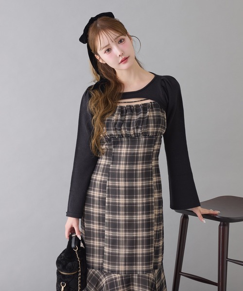 セール】ショートニット＋マーメイドキャミワンピースセット